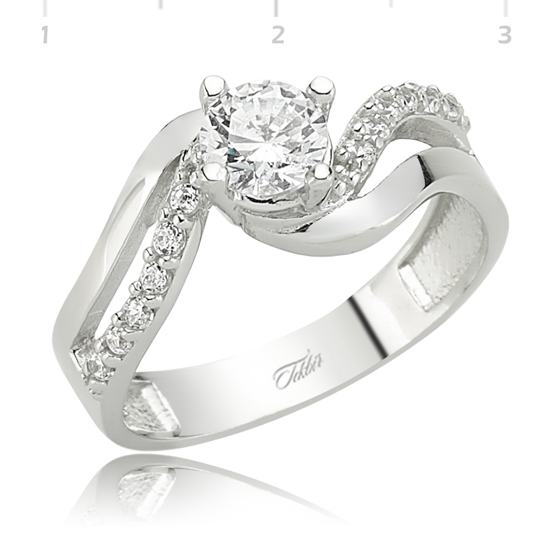 Zirconia Curved Solitare Ring