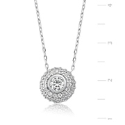 Silver Solitaire Necklace resim 1
