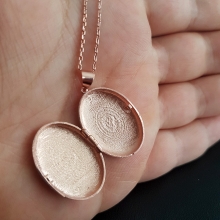 Rose Kaplama Kapaklı Uzun Kolye Fotoğraf 2