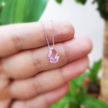 Pembe Damla Taşlı Kolye Fotoğraf 2